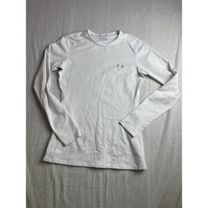 Under Armour ColdGear Shirt White Large Fitted Long Sleeve Gym Training Running